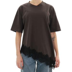 T-SHIRT PIZZO MARRONE